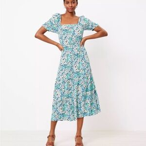 LOFT Blue Floral Dress